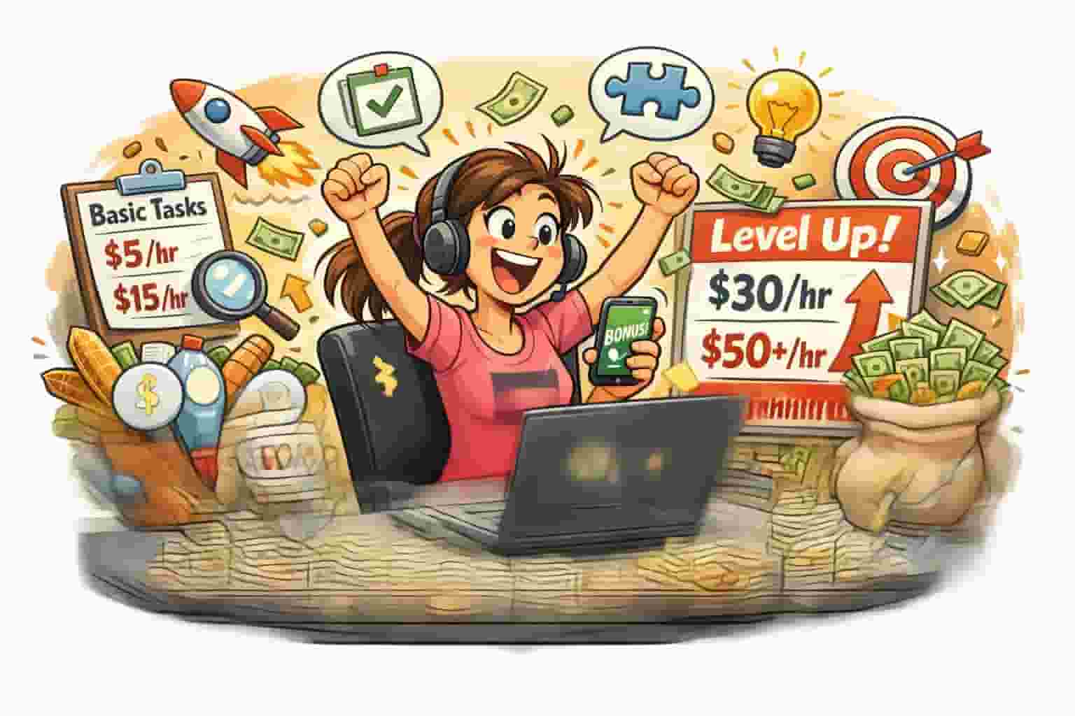 Excited person earning money online.boost-your-microtask-earnings